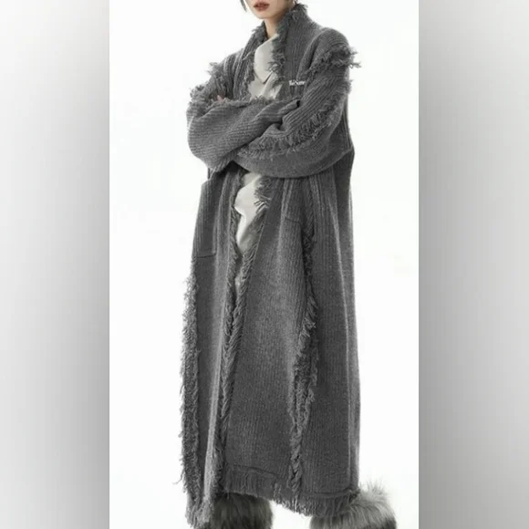 Chunky Cable Knit Long Sweater - Picture 1 of 10